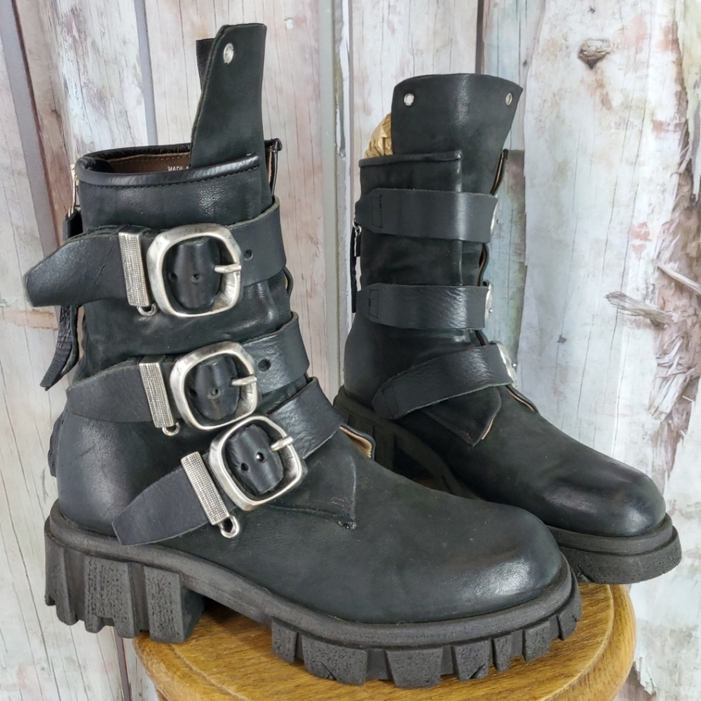 A.s. 98 HAMISH BOOTS 40 BLACK leather Size 9